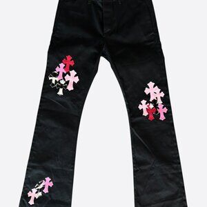 Chrome Hearts Black & Multicolor Cross Patch Flared Chino Pants